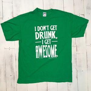 St. Paddy Drunk & Awesome Large Green T-shirt